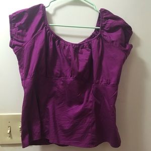 Pinup Girl Peasant Top in Purple